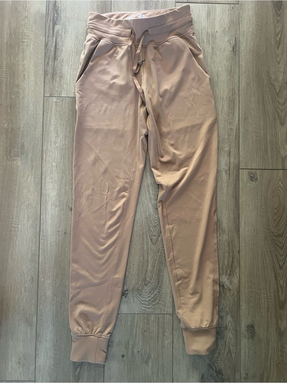 ZYIA Neutral Tan Drawstring Athletic Jogger Pants Small